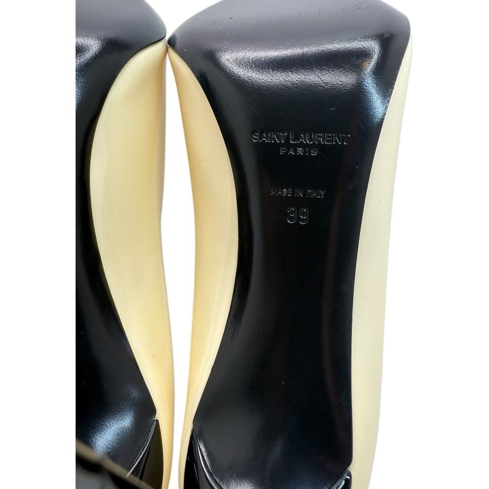 Saint Laurent Cream Patent Pointed-Toe Stiletto Pumps - Picture 12 of 16